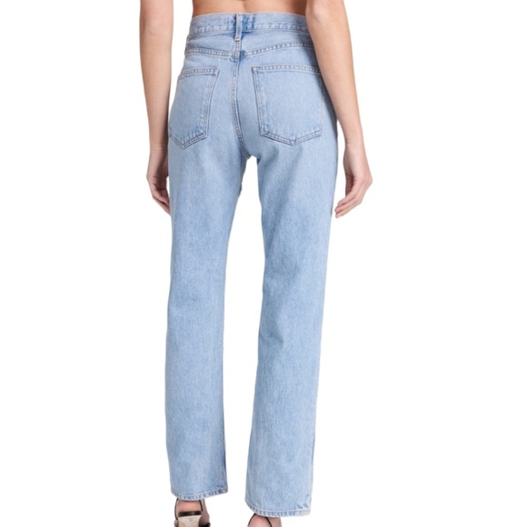 AGOLDE Lana Slice Mid Rise Relaxed Straight Leg Blue Denim Jeans Size 29 - Picture 2 of 13